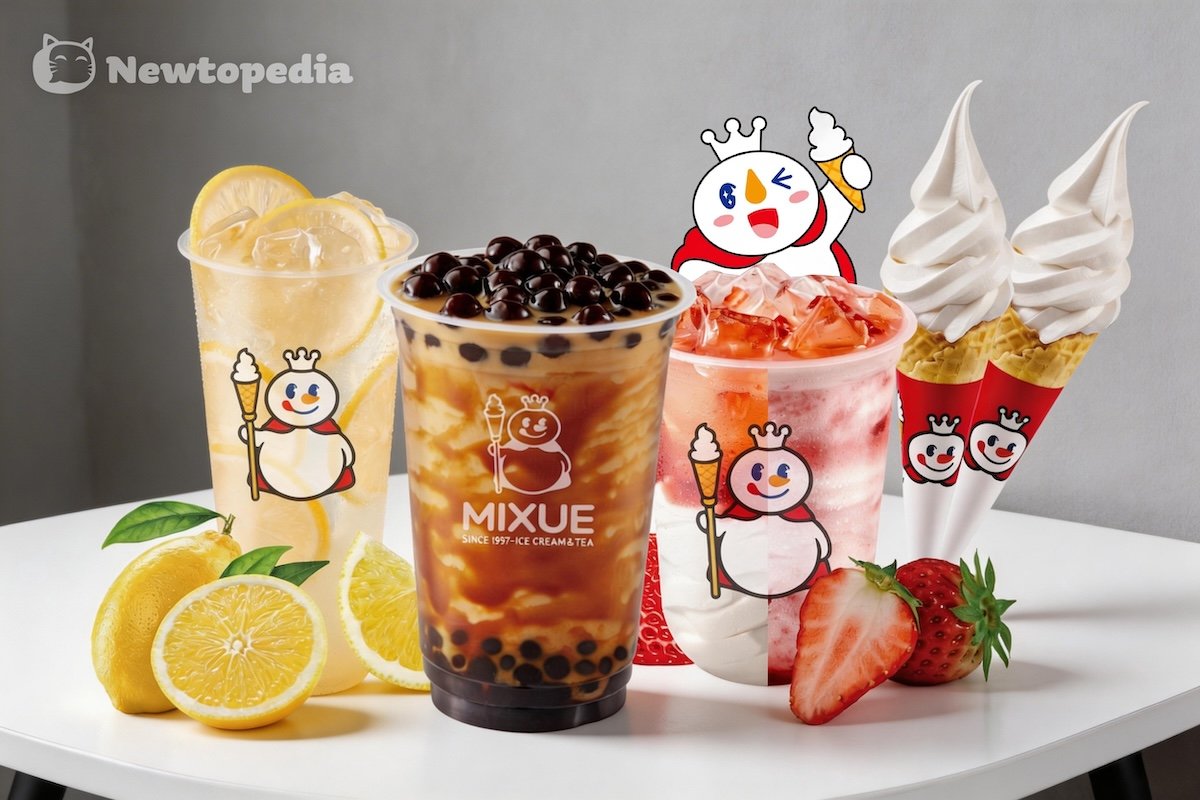 Best drinks to try from the Mixue menu Malaysia including fresh lemonade, brown sugar pearl milk tea, strawberry refresher and signature ice cream cones